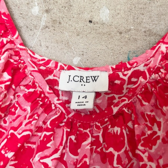 J Crew Printed Ruffle Midi Dress in Azalea Belvedere Red - Picture 4 of 6